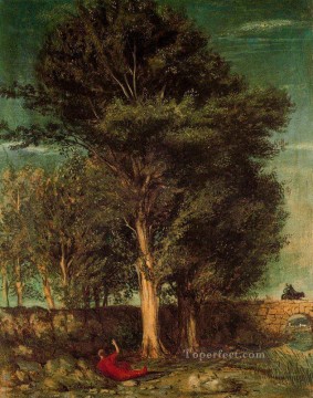 La despedida del poeta 1923 Giorgio de Chirico paisaje de bosques. Pinturas al óleo